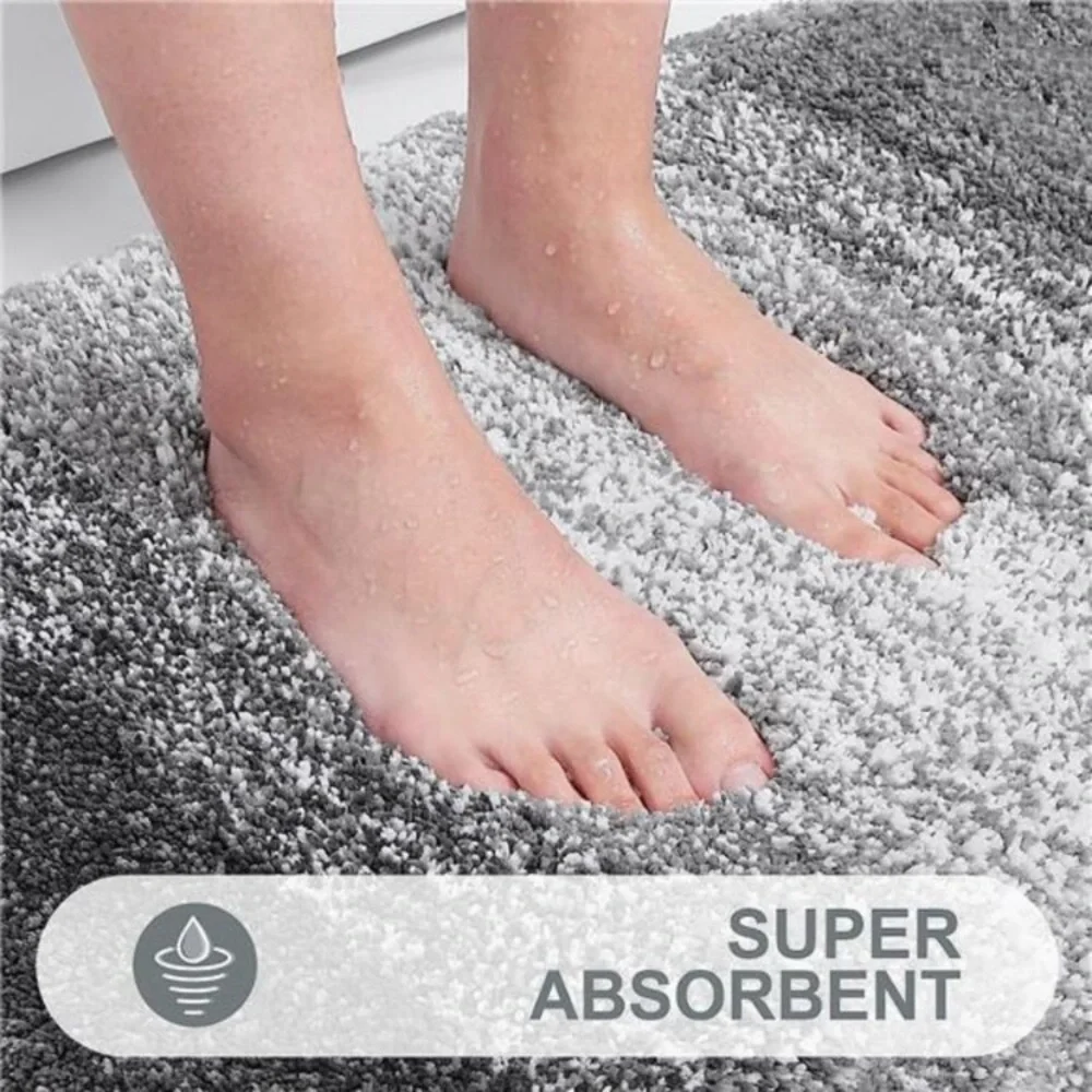 Soft and Absorbent Microfiber Bath Mat Gray NWT